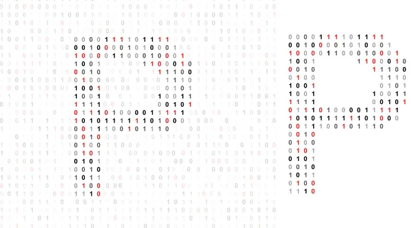 Letter P, alphabet from binary code — Stock Photo, Image