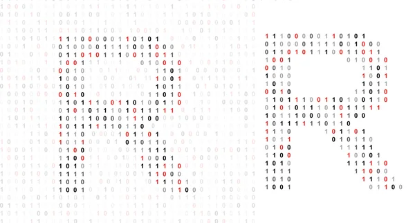 Літера R, абетка з двійкового коду — стокове фото