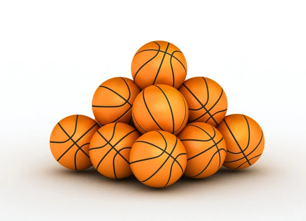 Pila de pelotas de baloncesto — Foto de Stock