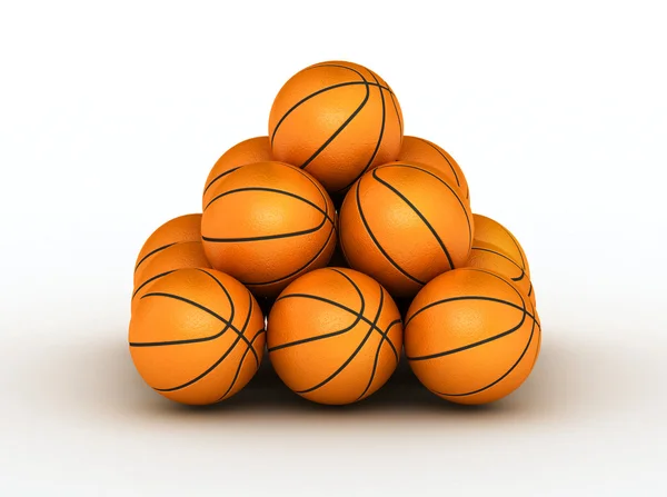 Пачка баскетбольных мячей — стоковое фото