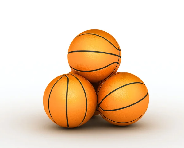 Stapel van basketbal ballen — Stockfoto