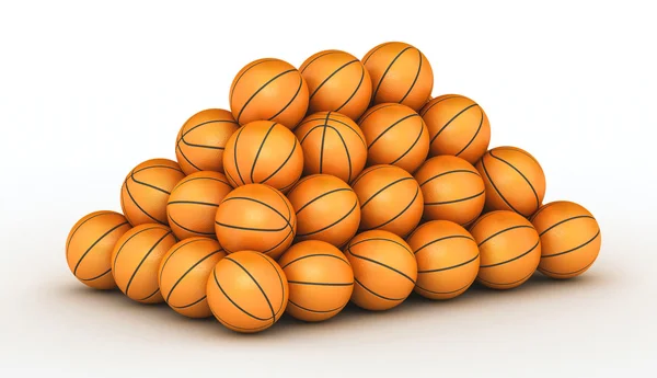 Empilement de balles de basket — Photo