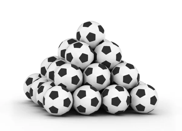 Pila di palloni da calcio — Foto Stock