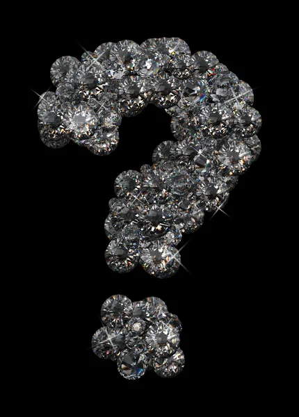 Ponto de interrogação em diamantes — Fotografia de Stock