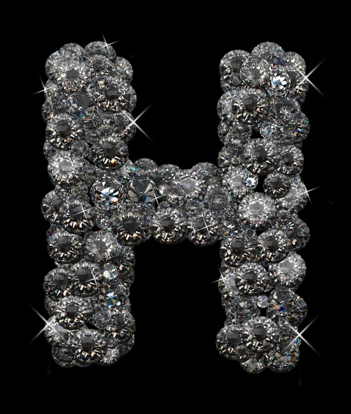Litera h w diamenty — Zdjęcie stockowe