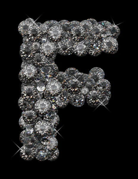 Litera f w diamenty — Zdjęcie stockowe