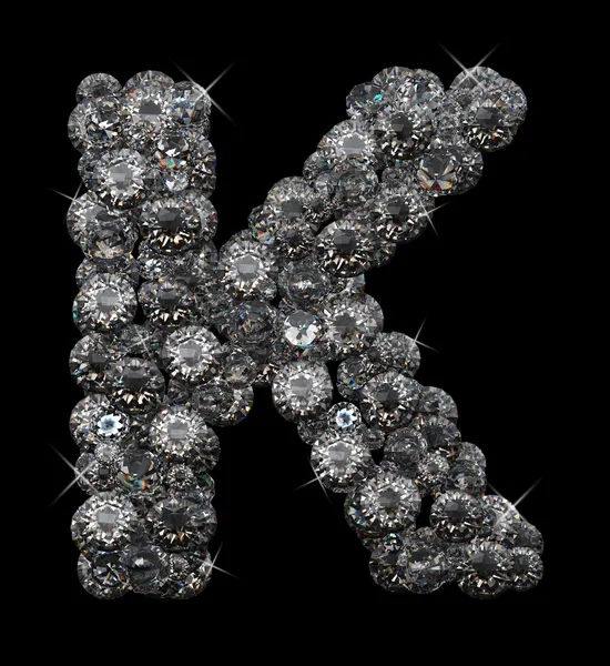 Lettera k in diamanti — Foto Stock