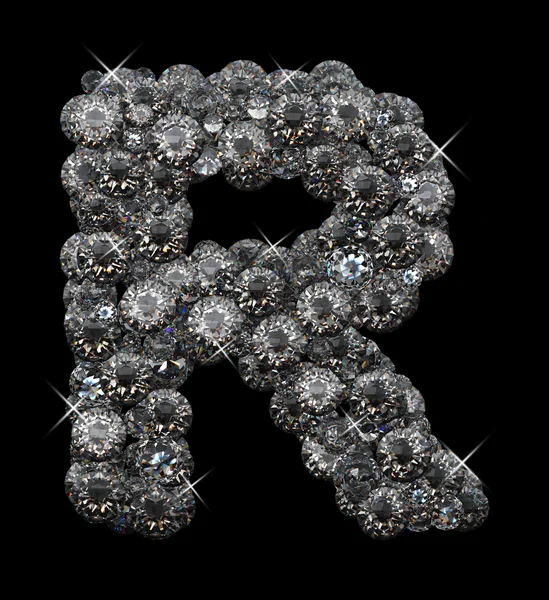 Letra R en diamantes —  Fotos de Stock