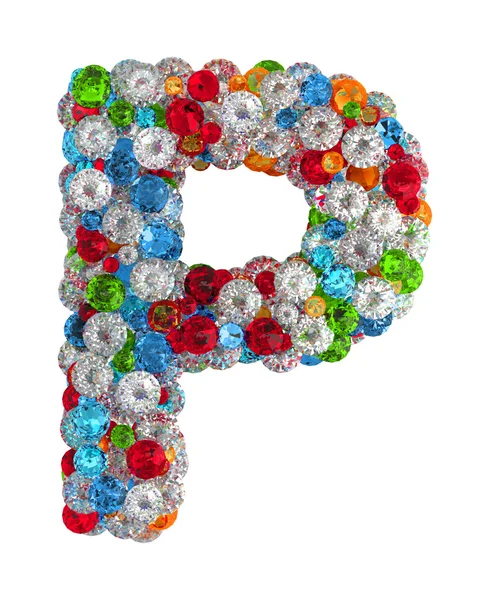 Letter P from gems — Stock Photo, Image
