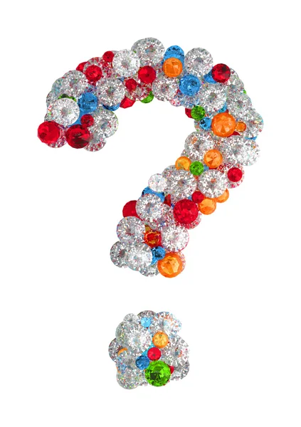 Question mark from gems — Stock Photo, Image