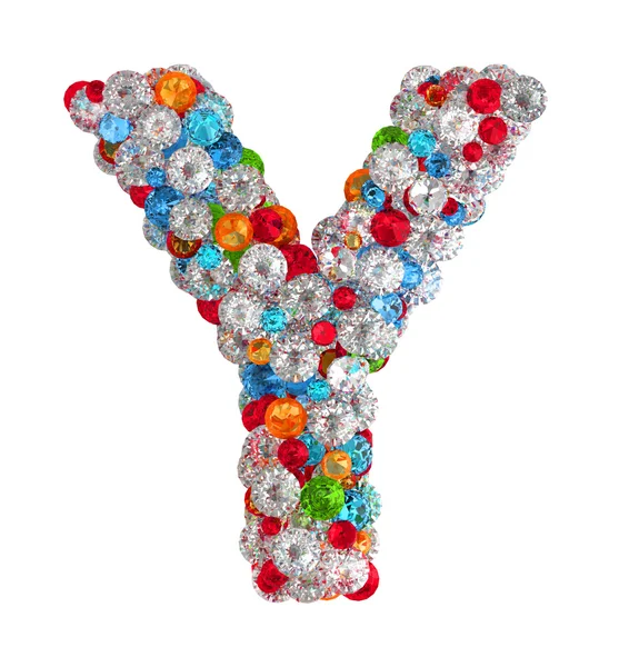 Letter Y from gems — Stock Photo, Image