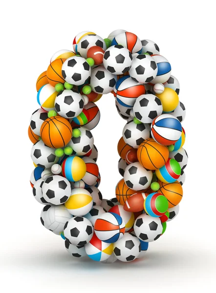 Number 0, gaming balls alphabet — Stock Photo, Image