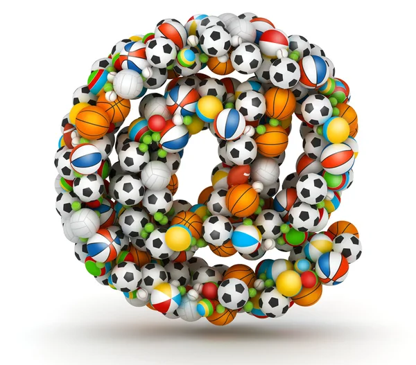 E-posta simgesi, işaret vasıl oyun balls alfabesi — Stok fotoğraf