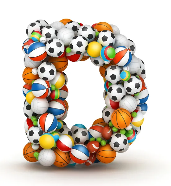 Letter D, gaming balls alphabet — Stock Photo, Image
