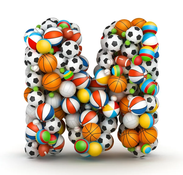 Letter M, gaming balls alphabet — Stock Photo, Image