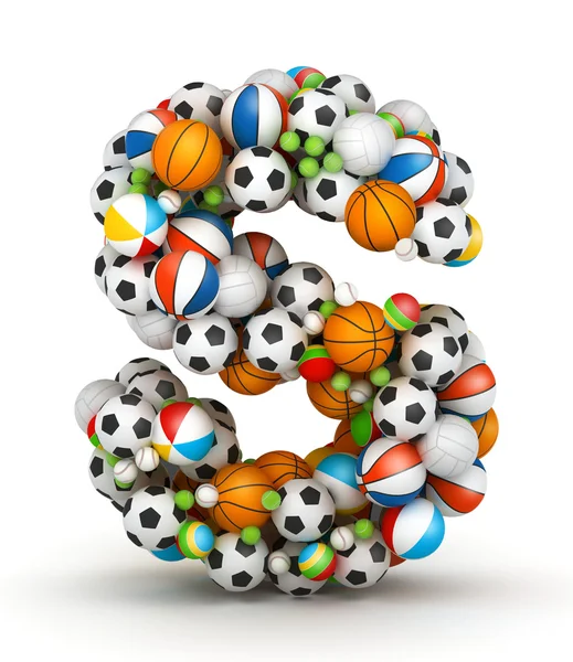 Буква S, алфавит игровых мячей — стоковое фото