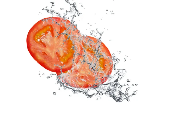 西红柿中的水的喷雾 — 图库照片