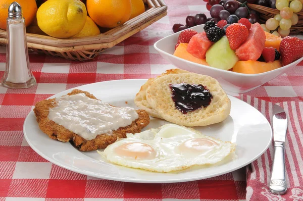 stock image Chicken fried steak breakfast