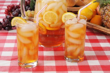 Summer refreshments, iced tea clipart