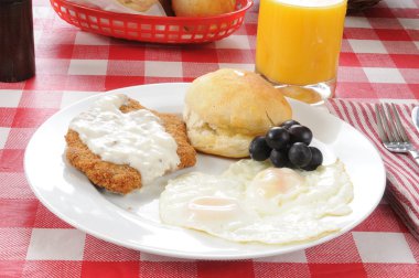 Chicken fried steak breakfast clipart