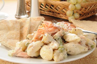 Somon salata ve pide takozlar