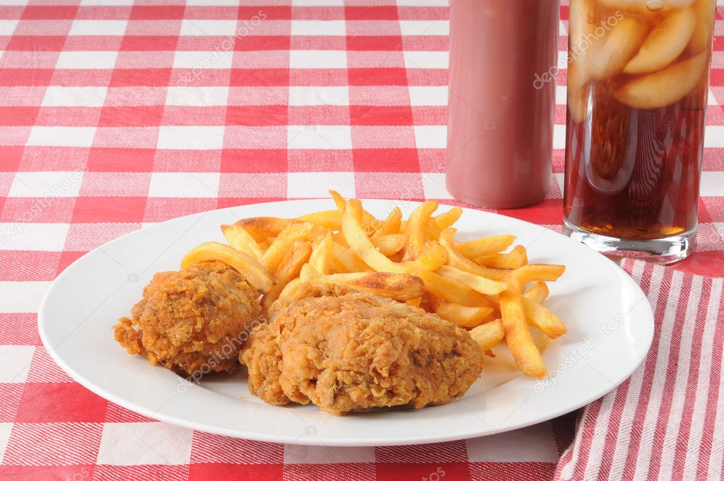 Fried chicken and french fries