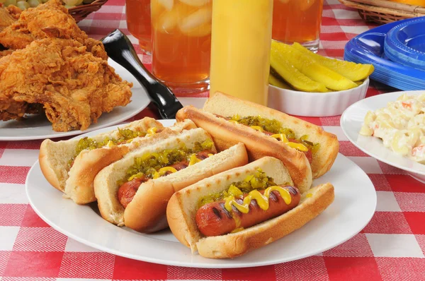 Gegrillte Hot Dogs — Stockfoto