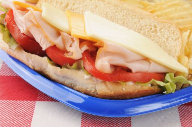 Closeup of a sub sandwich clipart