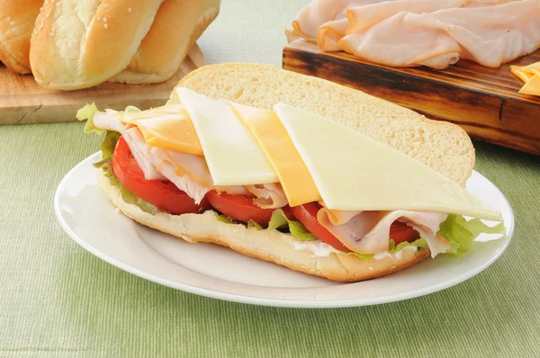 Freshly made hogie sandwich — Stock Photo, Image