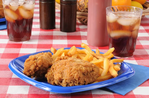 Fried chicken picnic — Stock Photo, Image