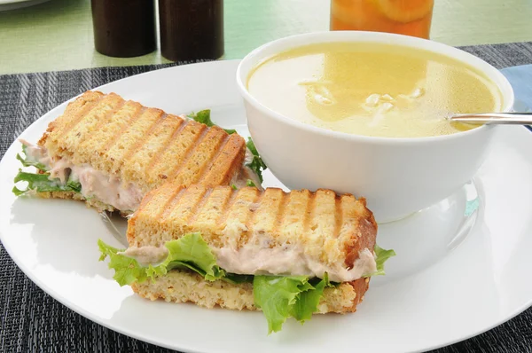 Supă și sandwich — Fotografie, imagine de stoc