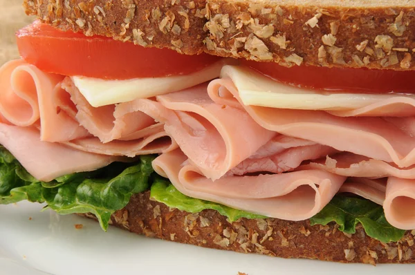 Ham and cheese macro — Stock Photo, Image