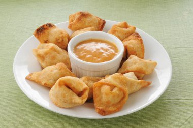 Crab rangoon closeup clipart