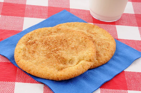 Snickerdoodle cookie-k egy piknik asztal — Stock Fotó