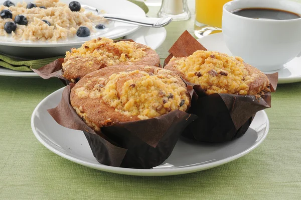Muffins au gâteau au café avec flocons d'avoine — Photo