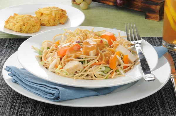 Thai salad with crab cakes — Stock Photo, Image