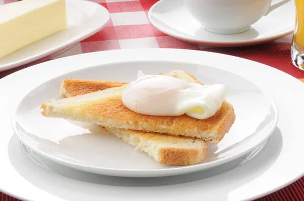 Poached egg iwth coffee — Stock Photo, Image