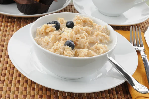 Breakfast bowl of rice and milk — Stock Photo, Image