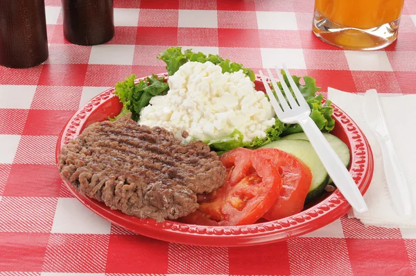 Polmone di dieta su un tavolo da picnic — Foto Stock