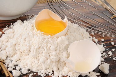 Baking mix with an egg clipart