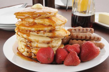 Tall stack of pancakes clipart