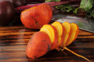 Fresh golden and red beets clipart