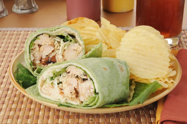 Chicken Caesar Sandwich Wrap — Stock Photo, Image