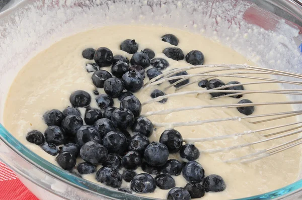 Blueberry pancake batter — Stock Photo, Image