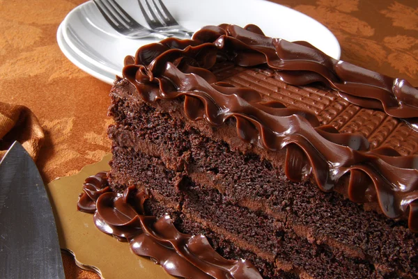 Γκουρμέ closeup κέικ σοκολάτας — Φωτογραφία Αρχείου
