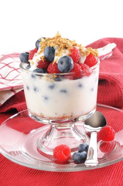 Yogurt berry parfait clipart