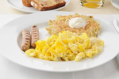 Link Sausage with scrambled eggs clipart