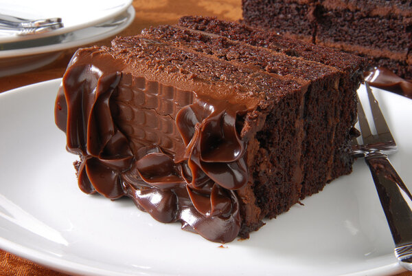Slice of chocolate cake