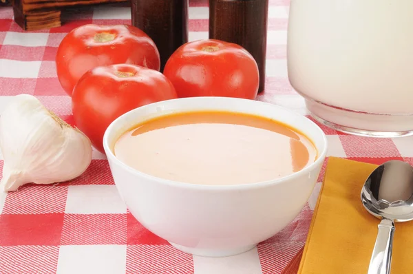 トマトのビスク食材を使用 — ストック写真