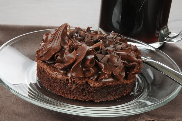 Schokoladen-Fudge-Brownie — Stockfoto